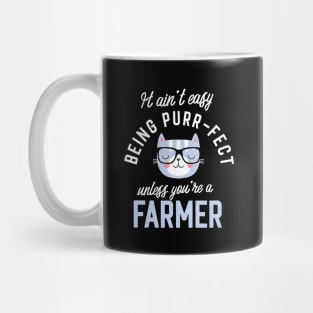 Farmer Cat Lover Gifts - It ain't easy being Purr Fect Mug